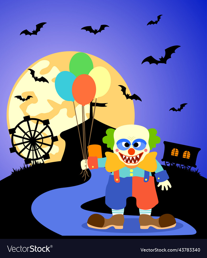 Halloween background with clown