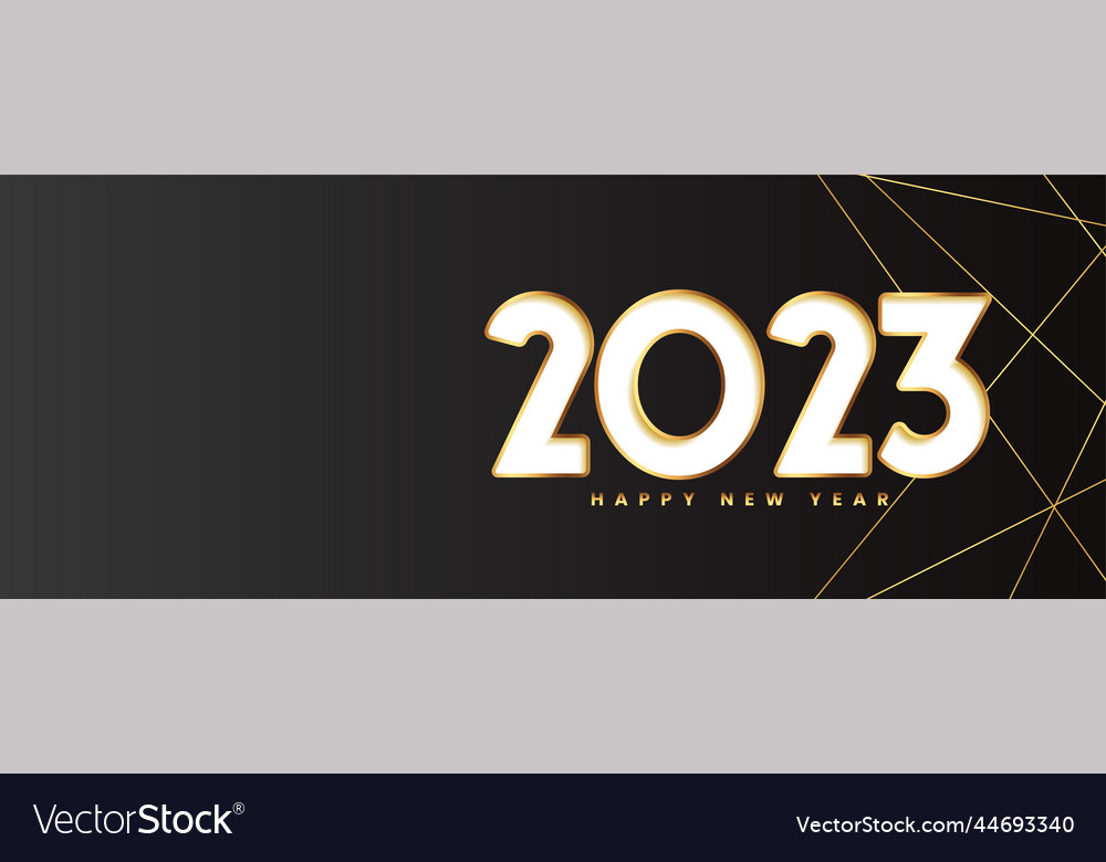 Happy new year 2023 holiday wallpaper with golden Vector Image