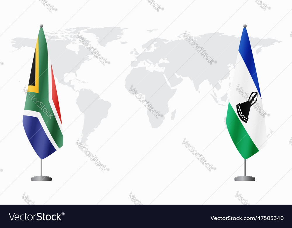 South africa and lesotho flags for official