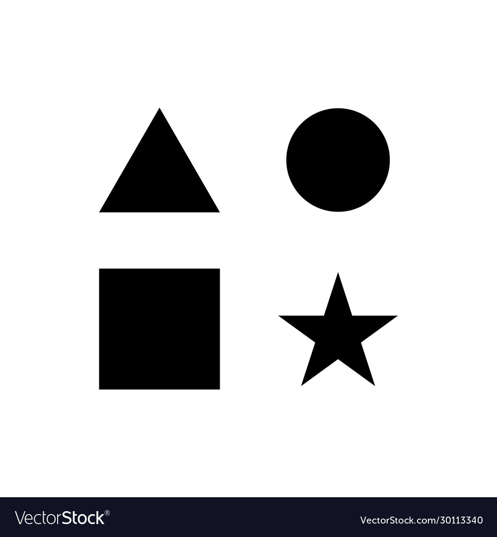 Square triangular circle star icon simple modern Vector Image
