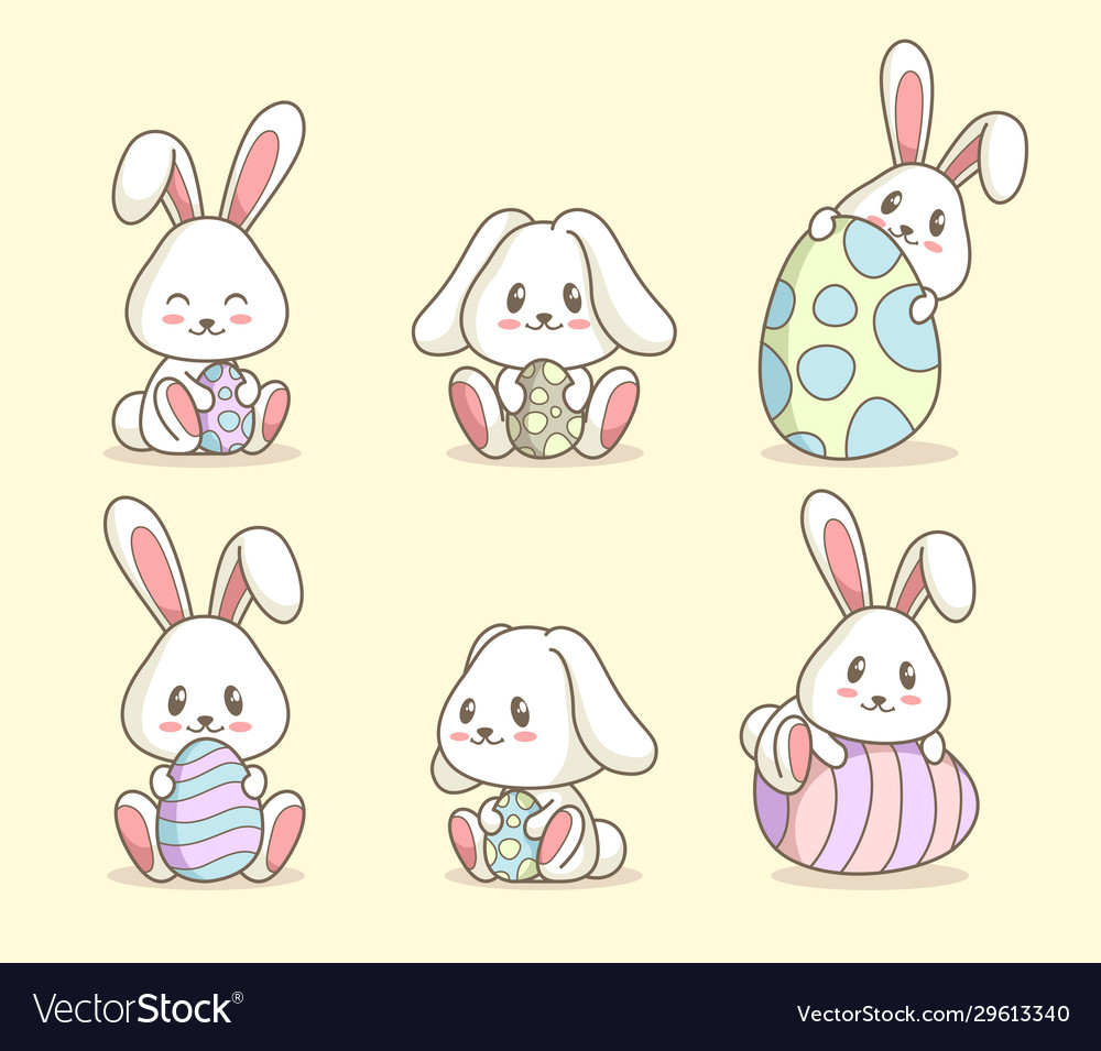 Variety easter rabbits set