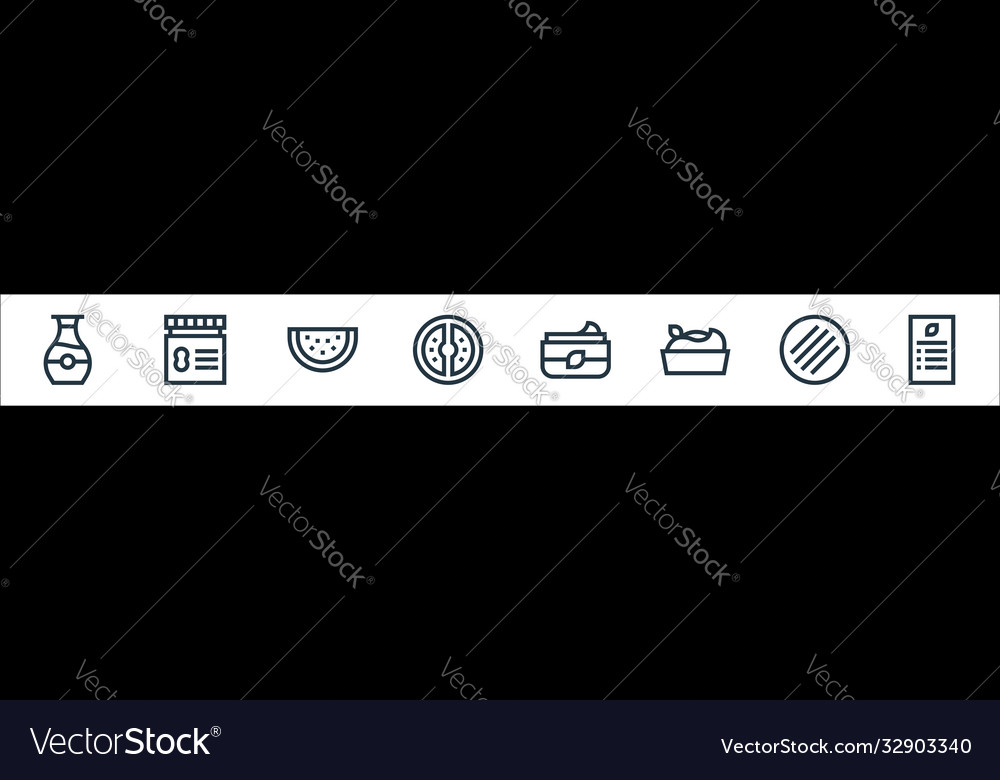 Vegan line icons linear set quality