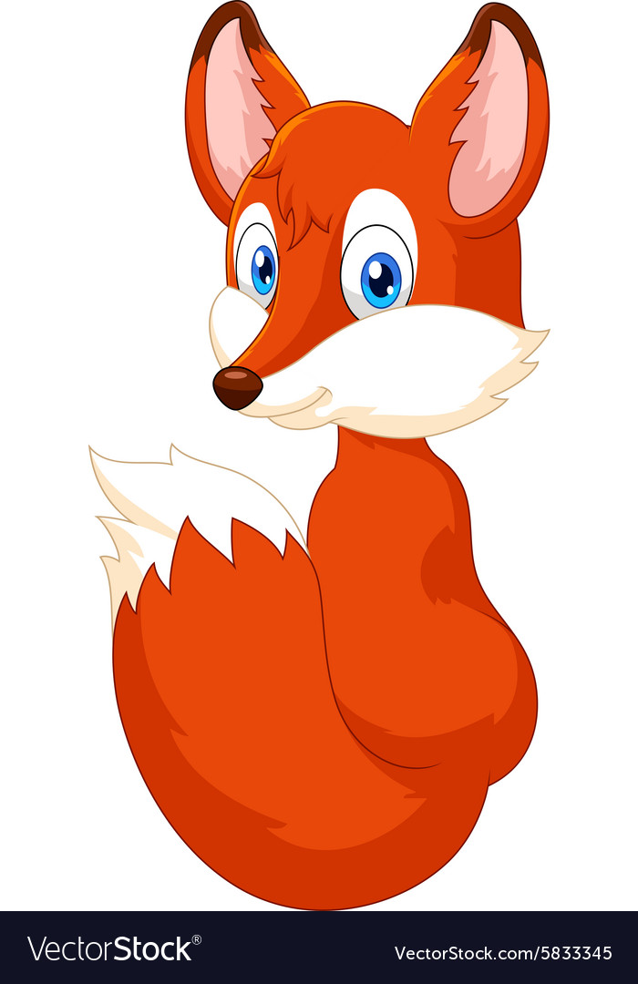 Adorable fox cartoon Royalty Free Vector Image