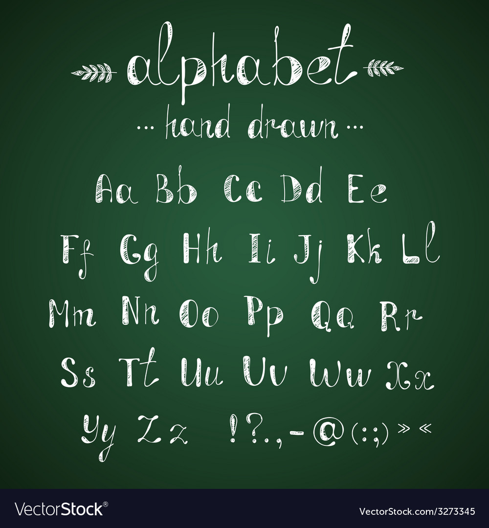 Alphabet and punctuation chalkboard