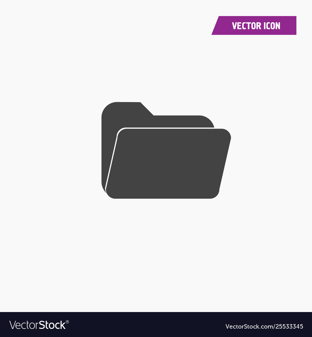 Black folder icon in trendy flat style Royalty Free Vector