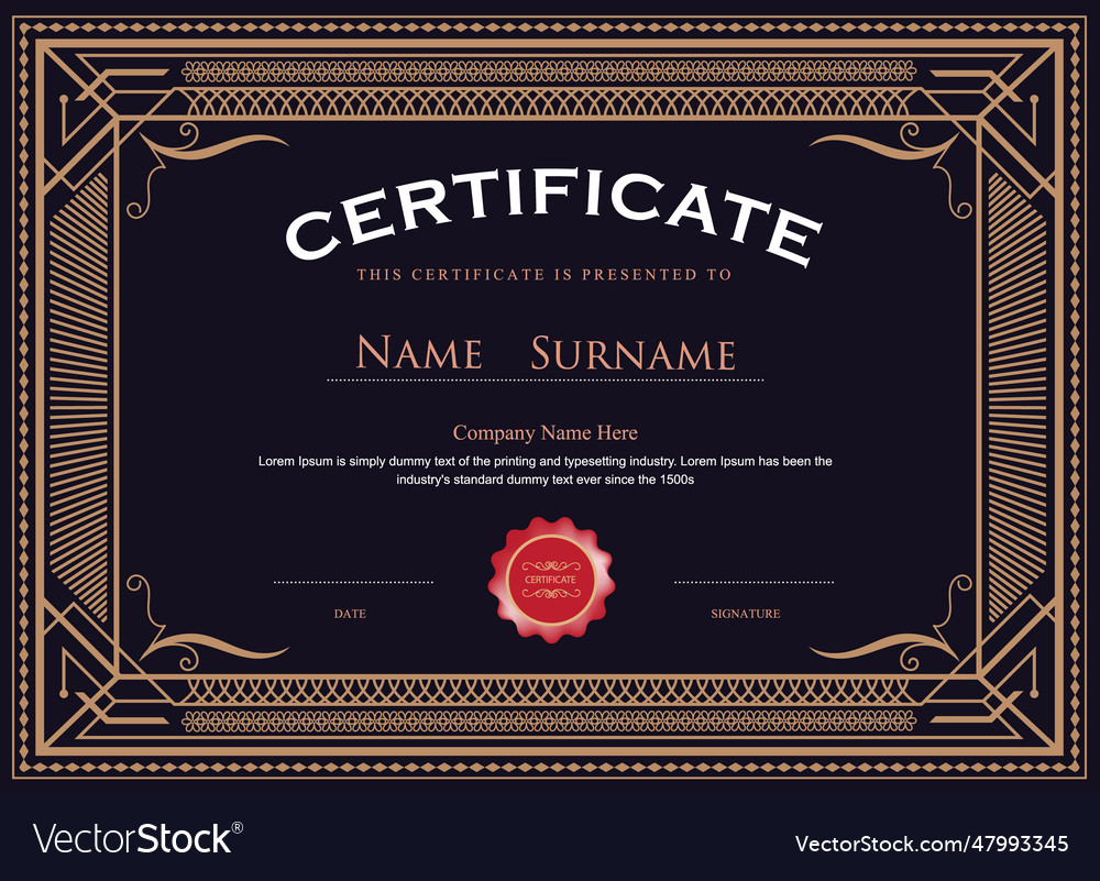 Certificate antique flourishes elegant template