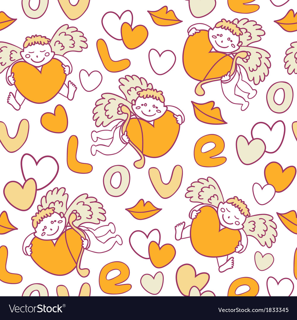 Cupids seamless pattern for valentines day