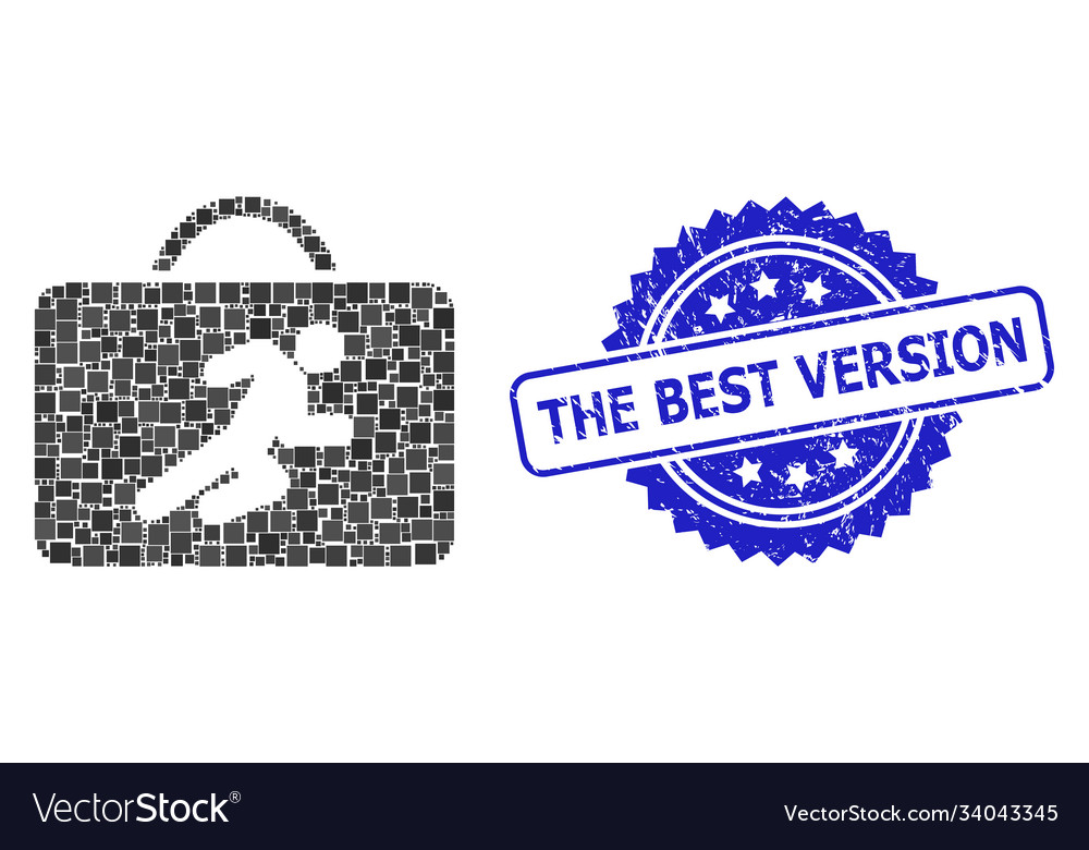 Distress the best version stamp seal and square