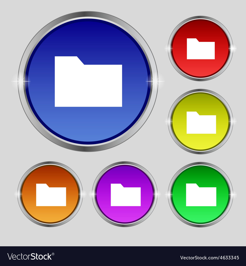 Document folder icon sign round symbol on bright Vector Image