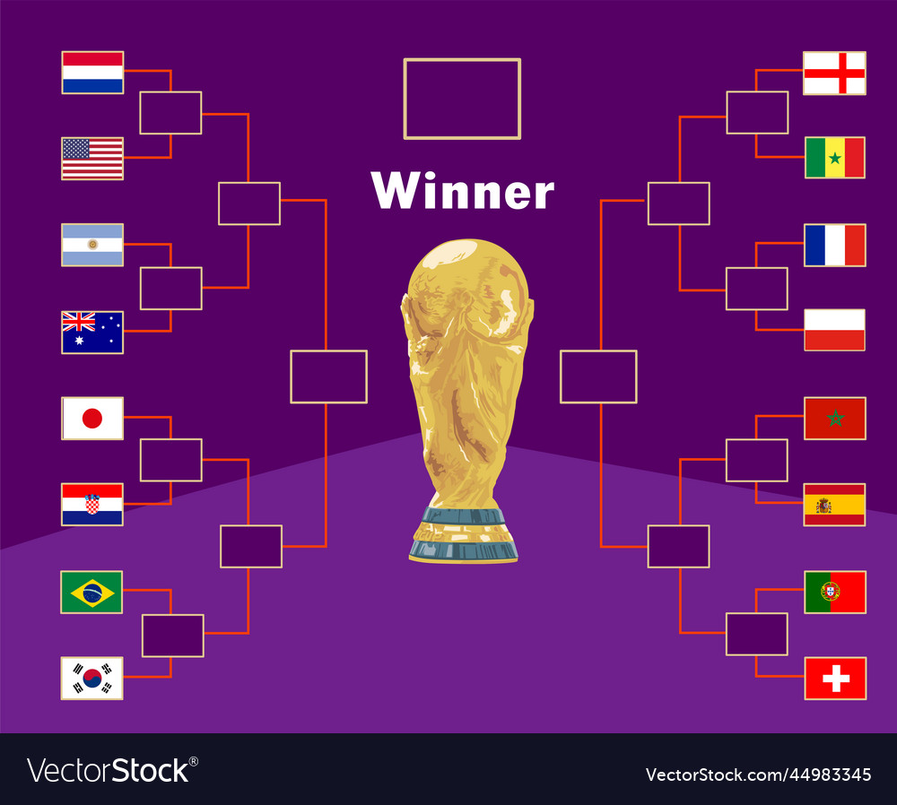 Flags Countries Emblem And Trophy World Cup Design