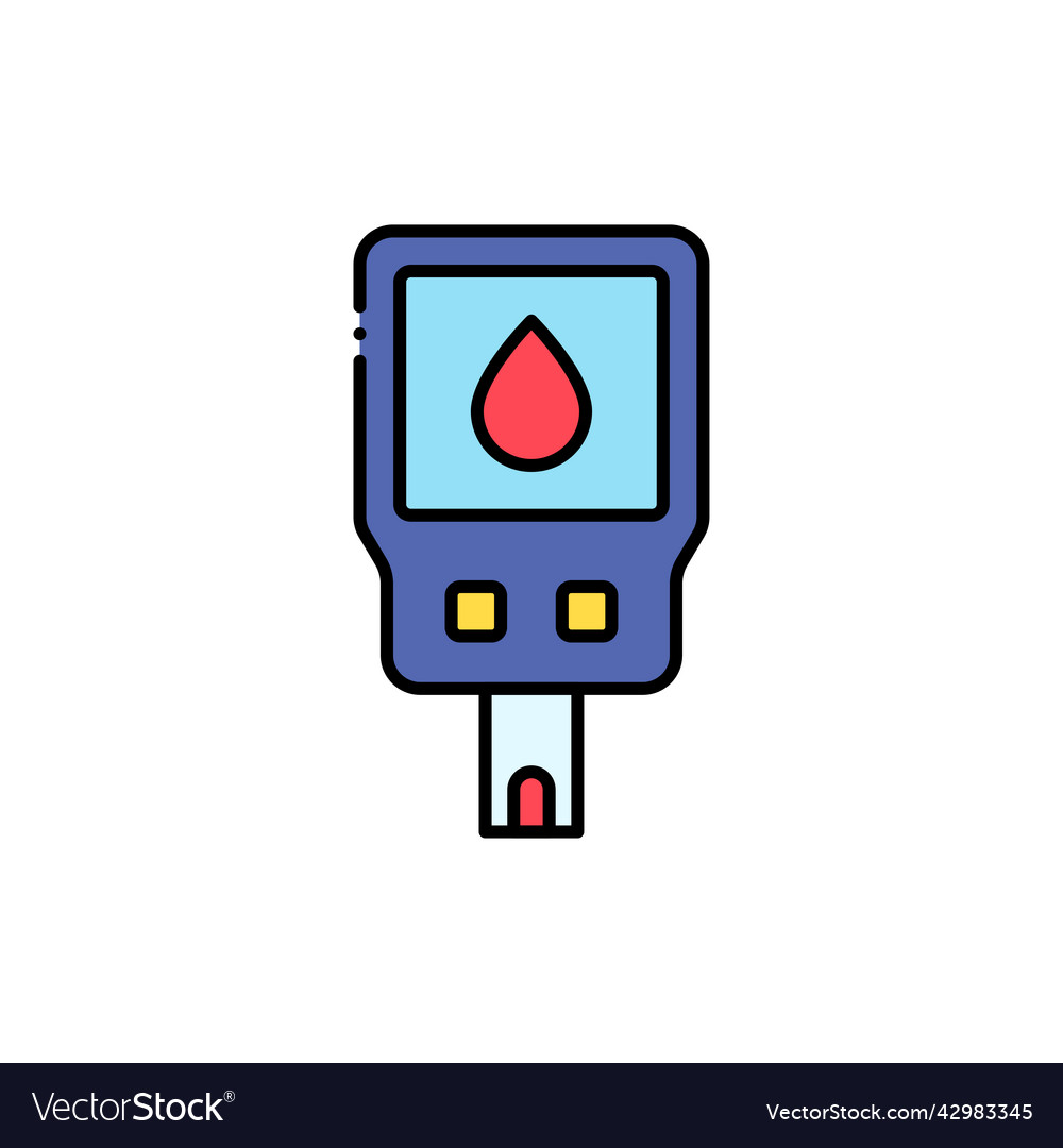 Glucometer Icon gefüllte Farbe flaches Zeichen für mobile