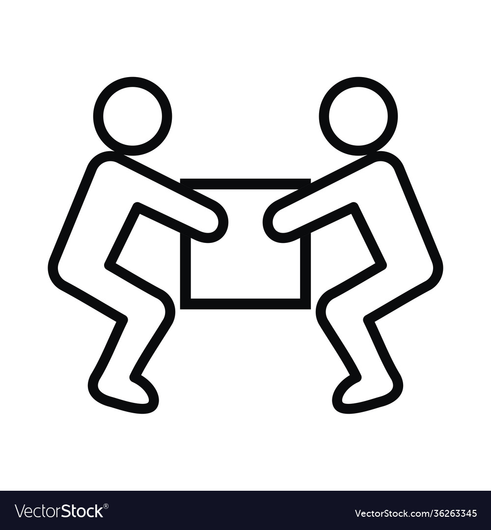 Handling with heavy load two person line Vector Image