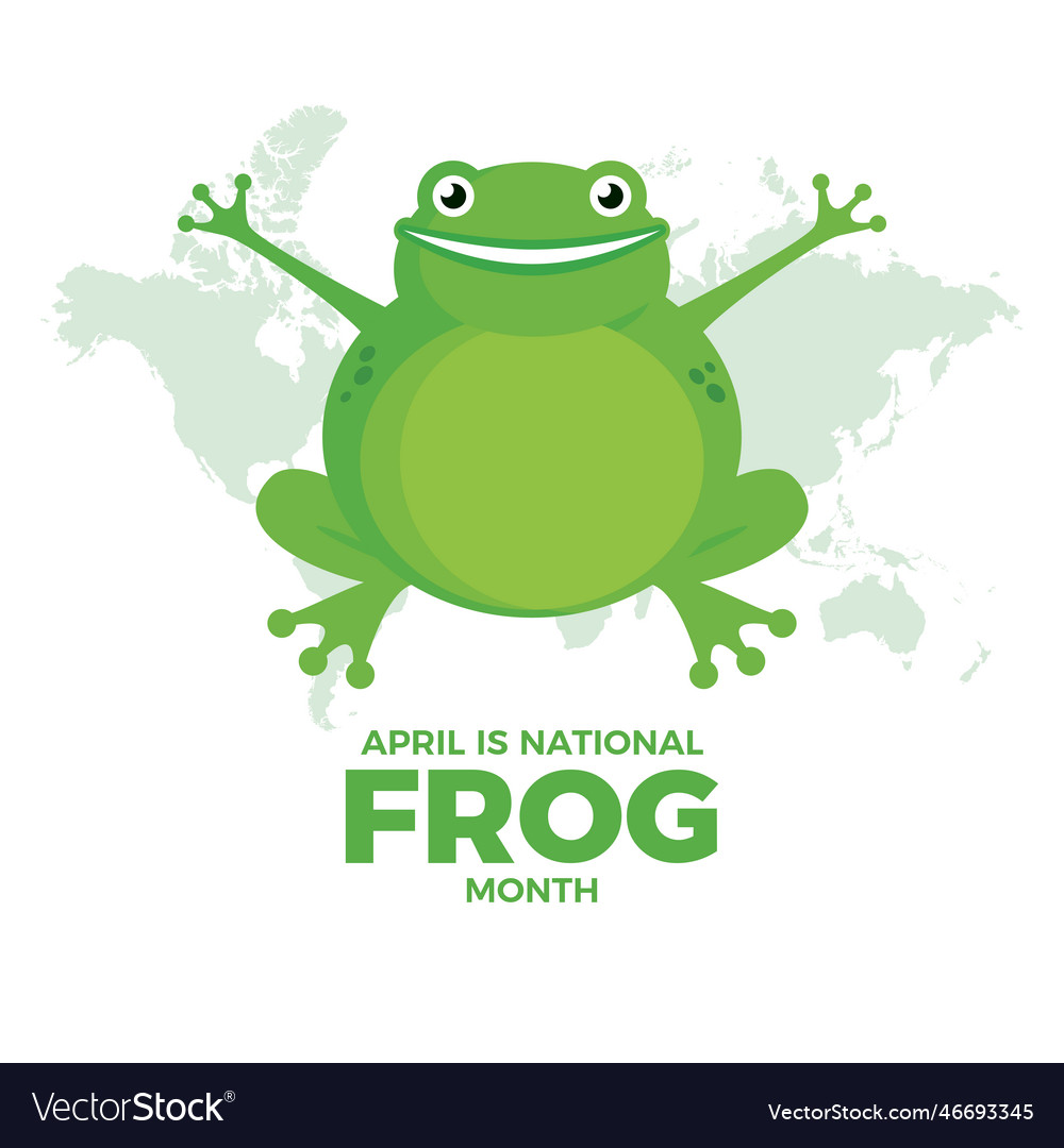 National frog month poster Royalty Free Vector Image