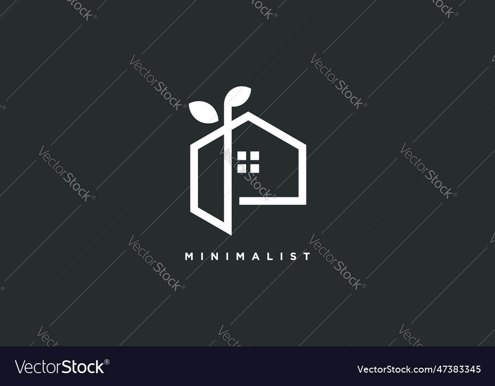 Real estate logo design with modern minimalist Vector Image