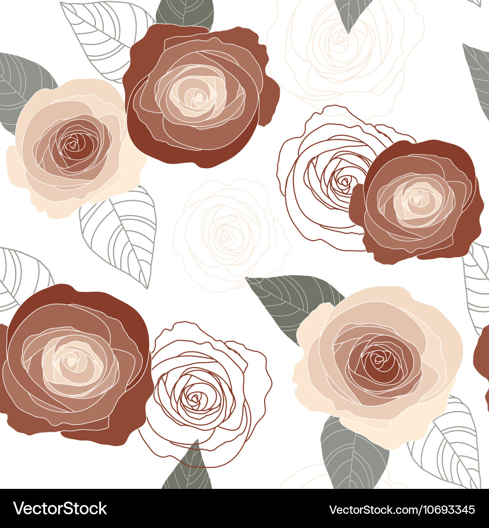 Seamless roses pattern on white background Vector Image
