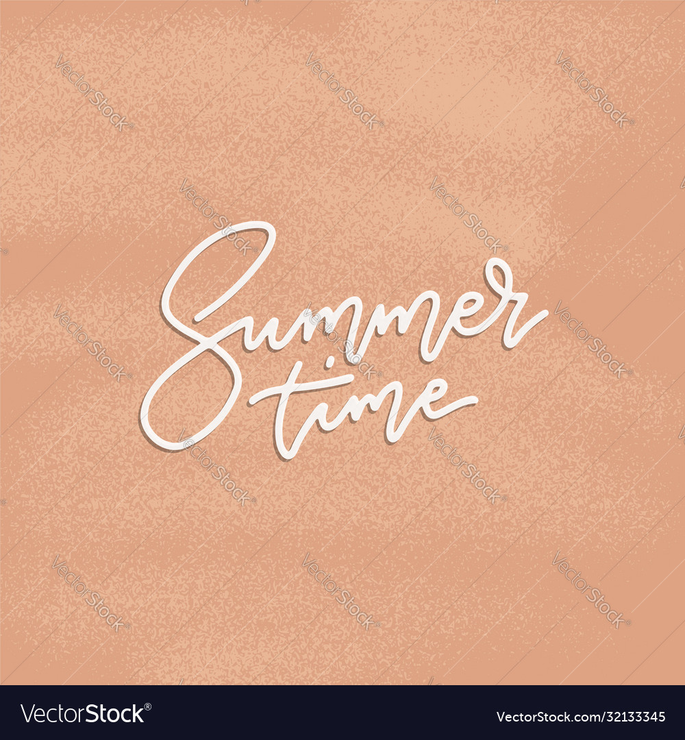 Summer time poster flyer with lettering vector image Summer time poster flyer with lettering