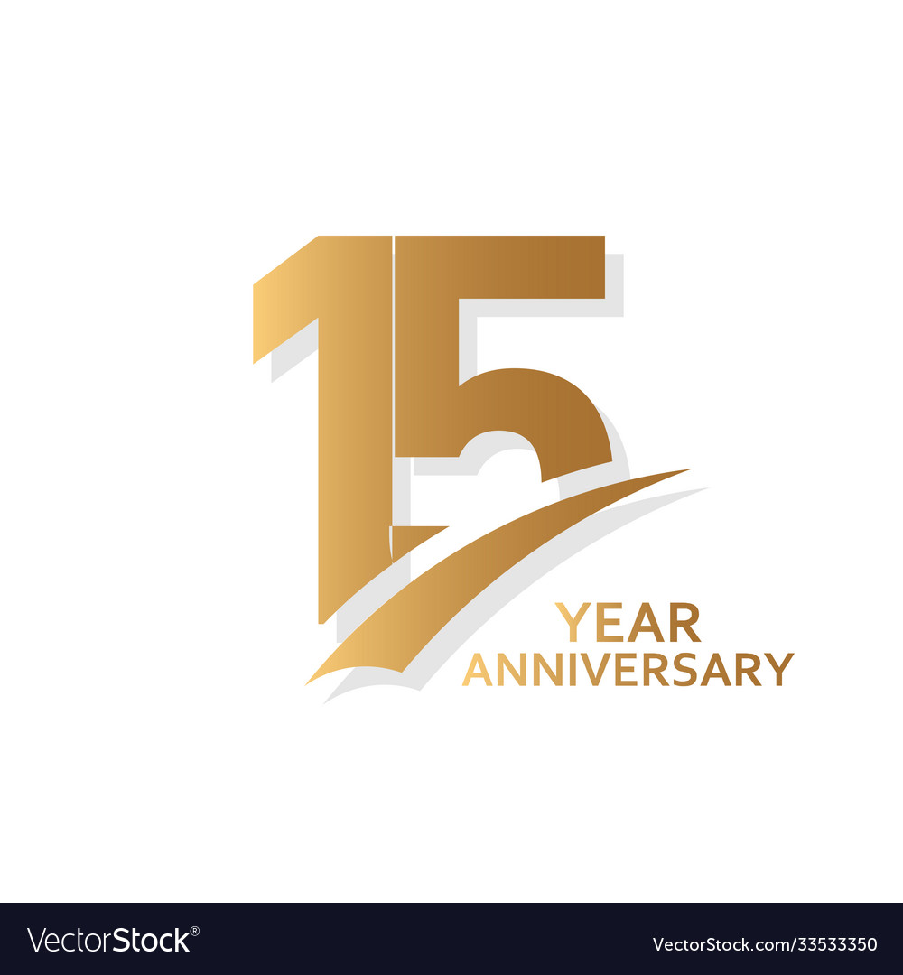 15 year anniversary template design Royalty Free Vector