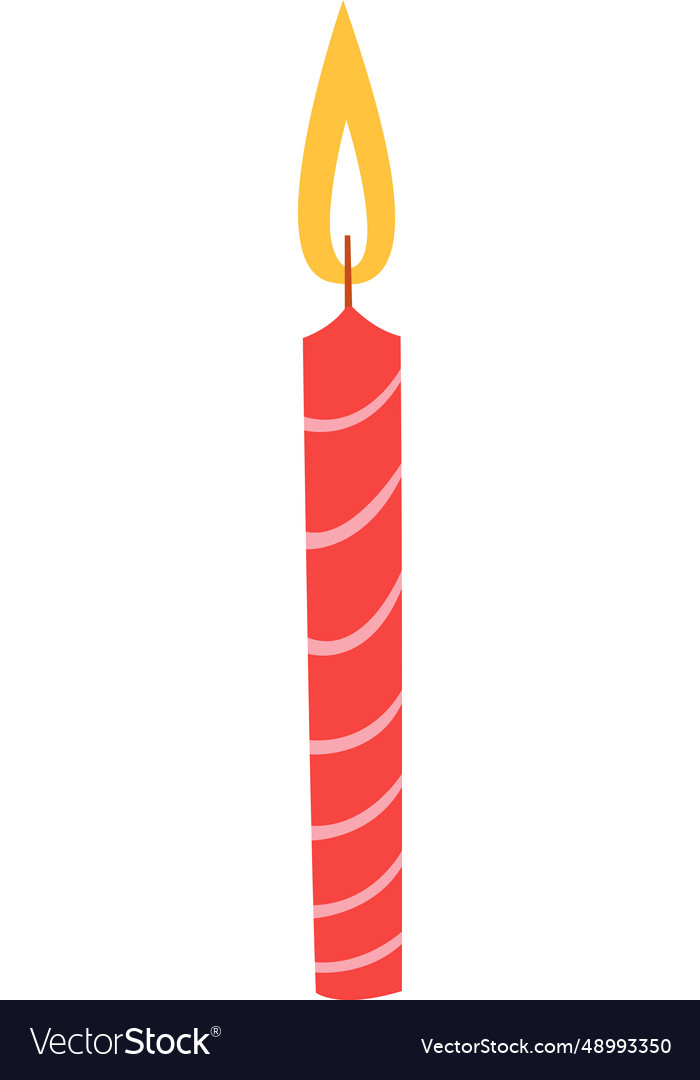 Cake candle burning Royalty Free Vector Image - VectorStock