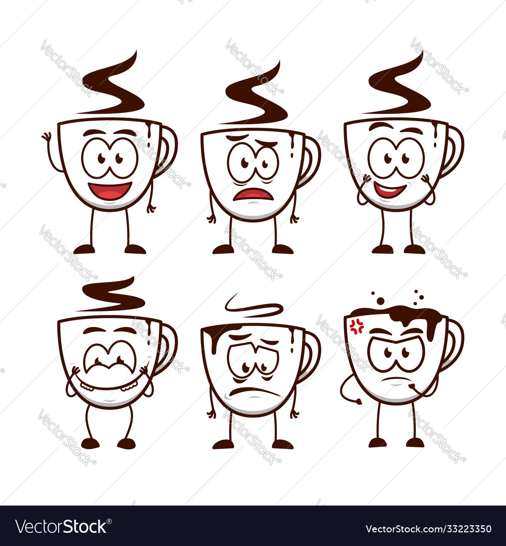 Coffee cup man cartoon funny character mascot Vector Image Coffee cup man cartoon funny character mascot Vector Image