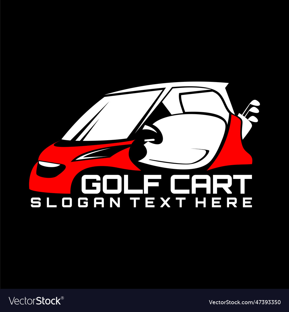 Golf cart logo concept black Royalty Free Vector Image