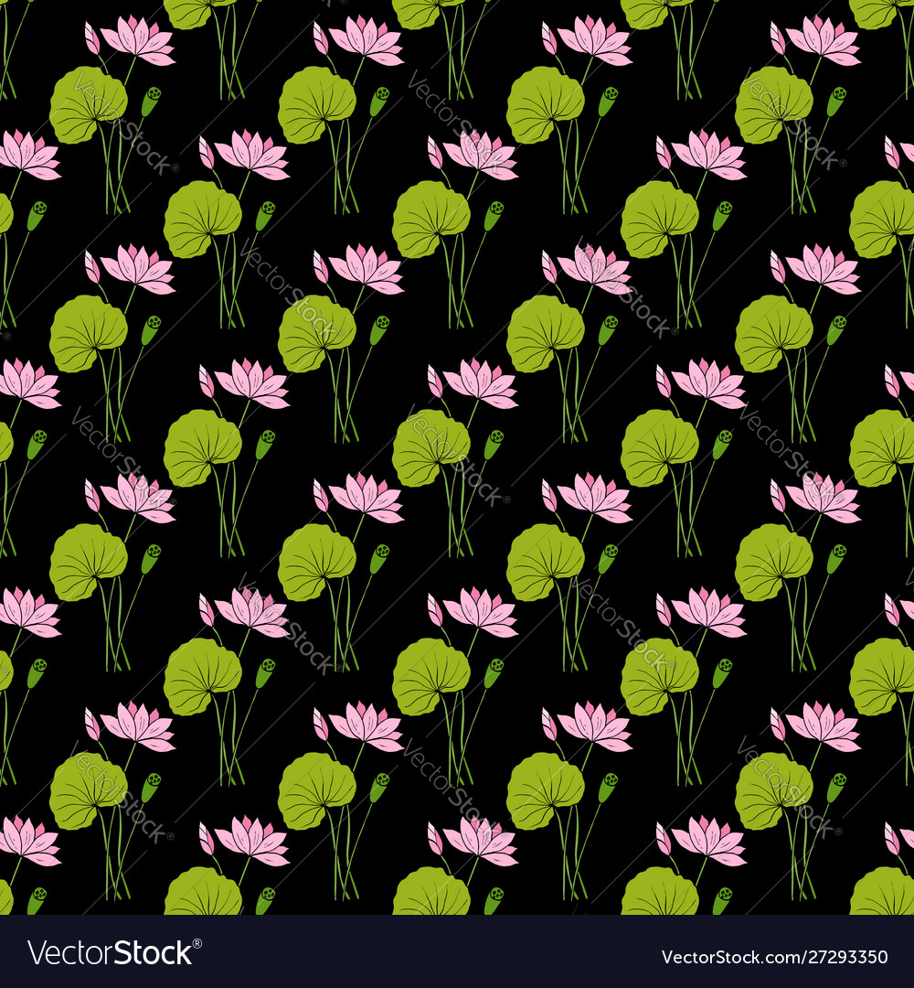 Lotus floral seamless pattern