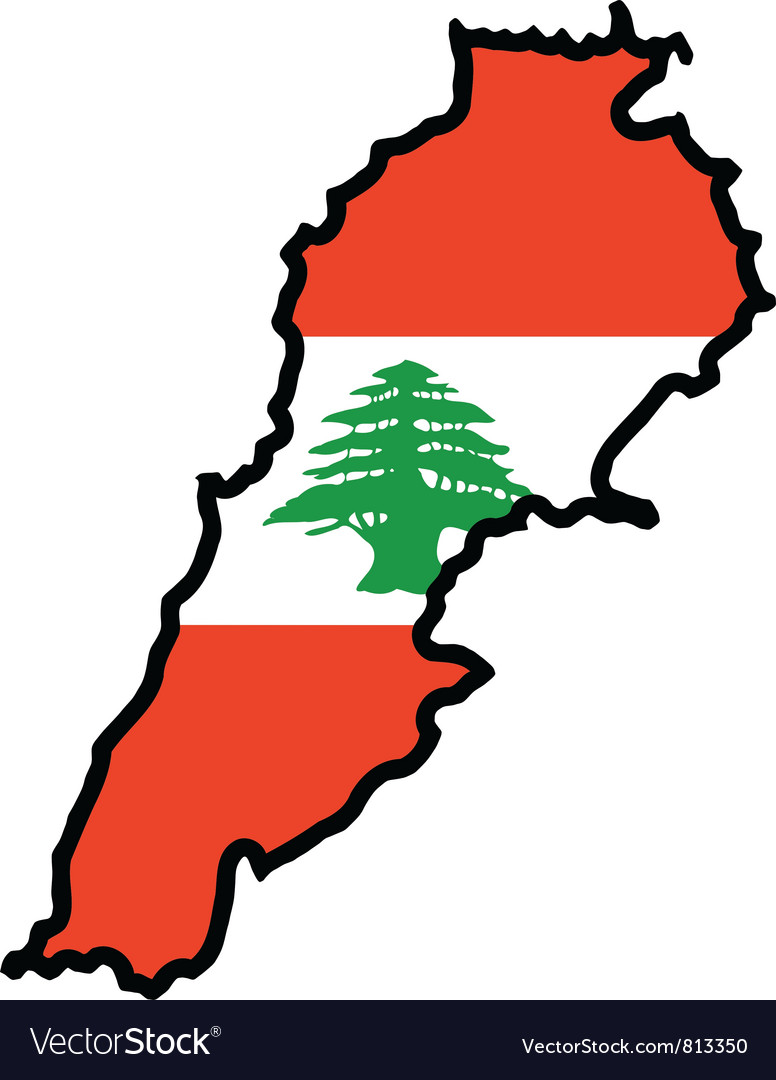 Map in colors of Lebanon Royalty Free Vector Image