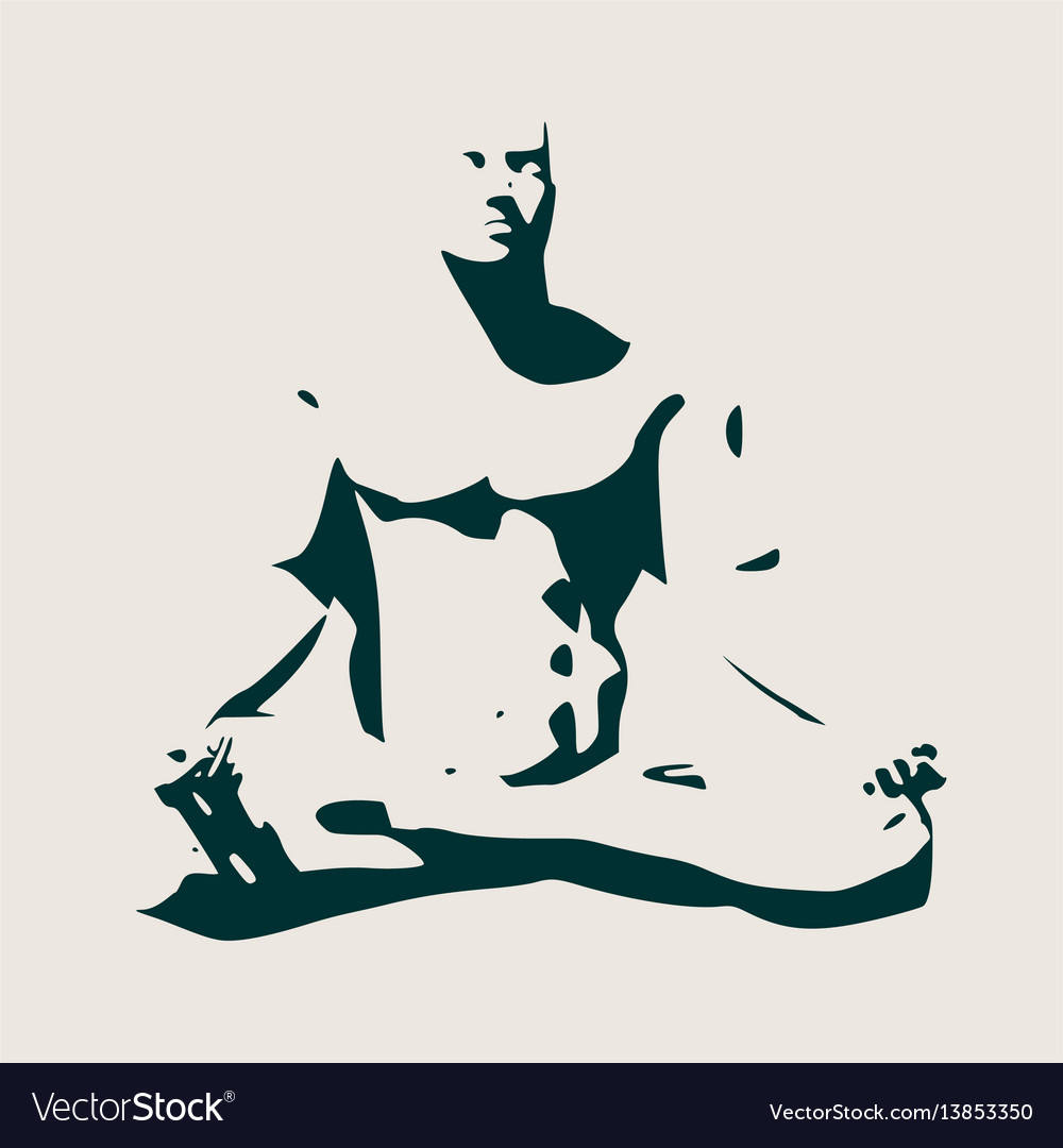 Muscular man meditation Royalty Free Vector Image