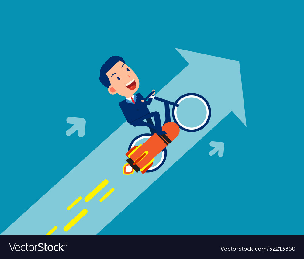 Ride and flying up business growth Royalty Free Vector Image