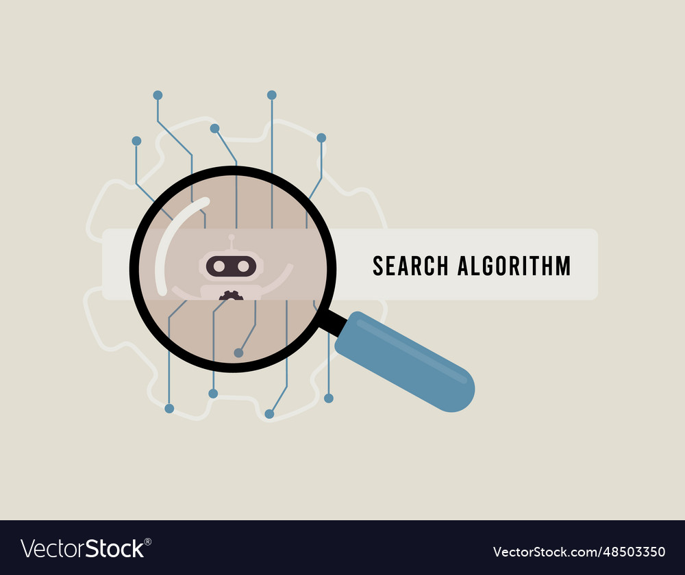 Search algorithm concept search engine core vector image