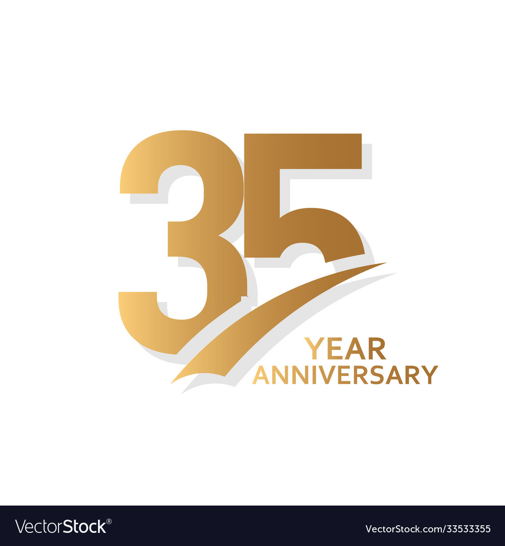35 year anniversary template design Royalty Free Vector
