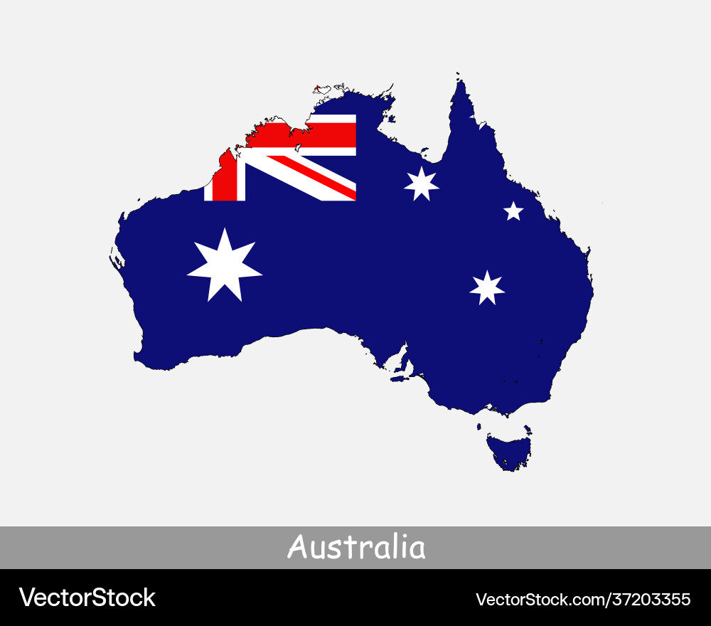 Australia map flag Royalty Free Vector Image - VectorStock