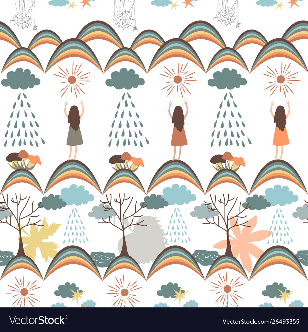 Autumn seamless pattern tribal background vector image Autumn seamless pattern tribal background