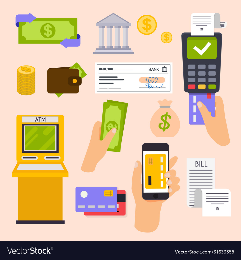 Collection finance workflow items and elements Vector Image