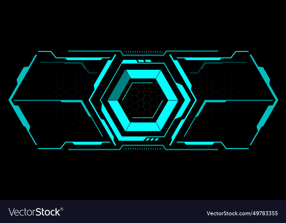 Hud sci-fi hexagon interface screen view blue Vector Image