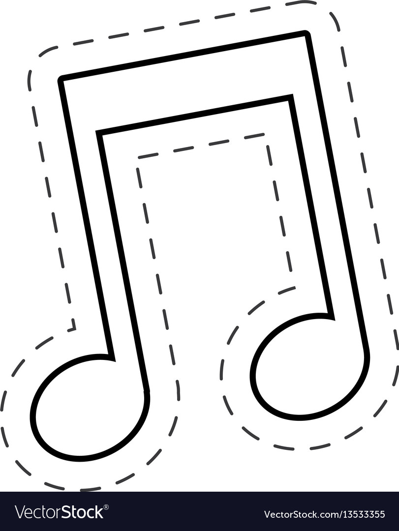 Music note cut line Royalty Free Vector Image - VectorStock