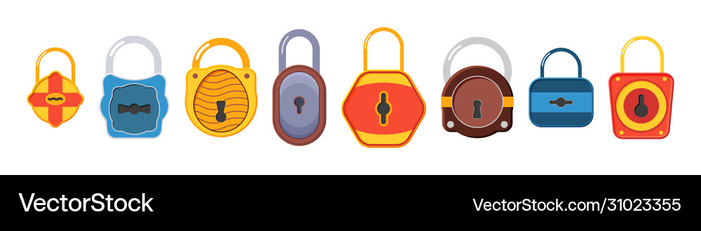 Open closed locks Royalty Free Vector Image - VectorStock