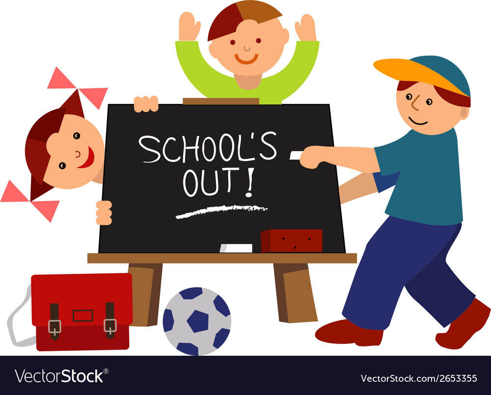 School is out Royalty Free Vector Image - VectorStock