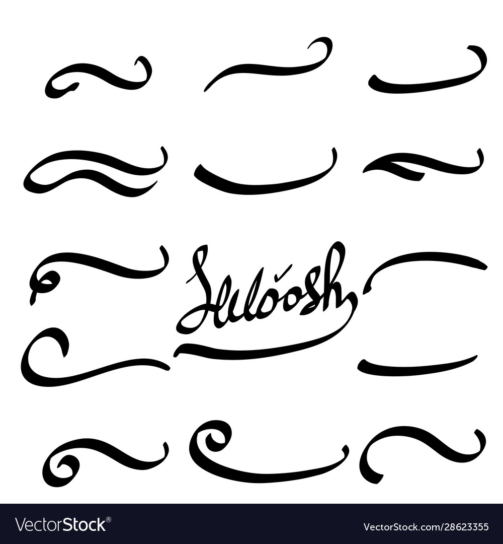 Swoosh And Swash Text Tails Vector Set Font Tail Swirls Typography Elements  For Decoration Stock Illustration - Download Image Now - iStock