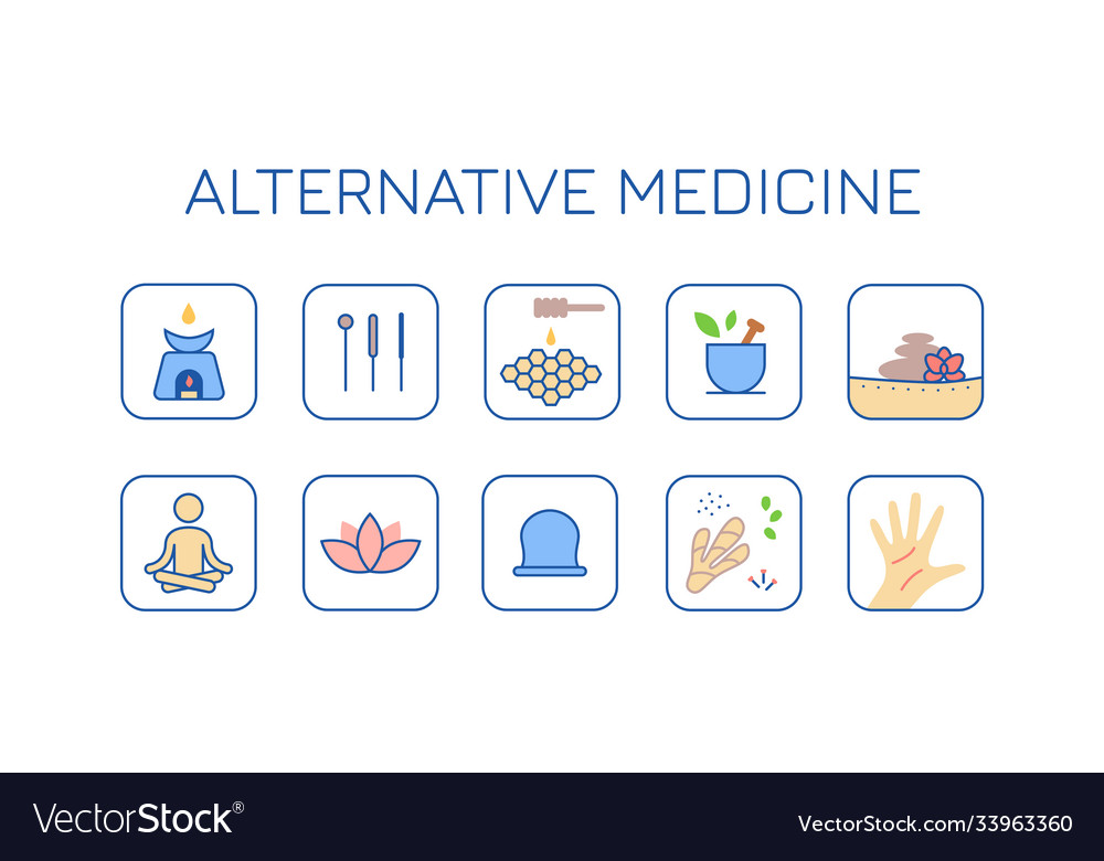 Alternative Medizin Farbsymbole Set