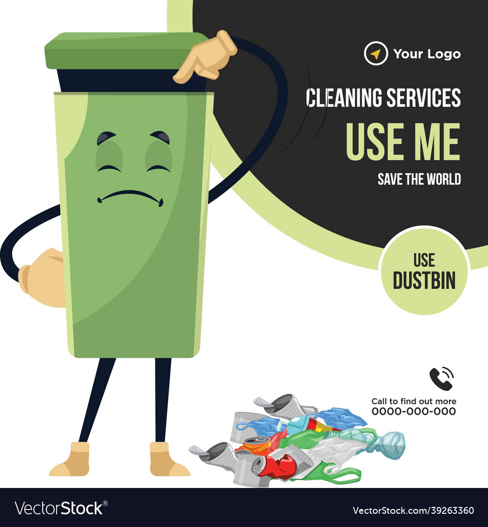 banner-design-of-use-dustbin-royalty-free-vector-image