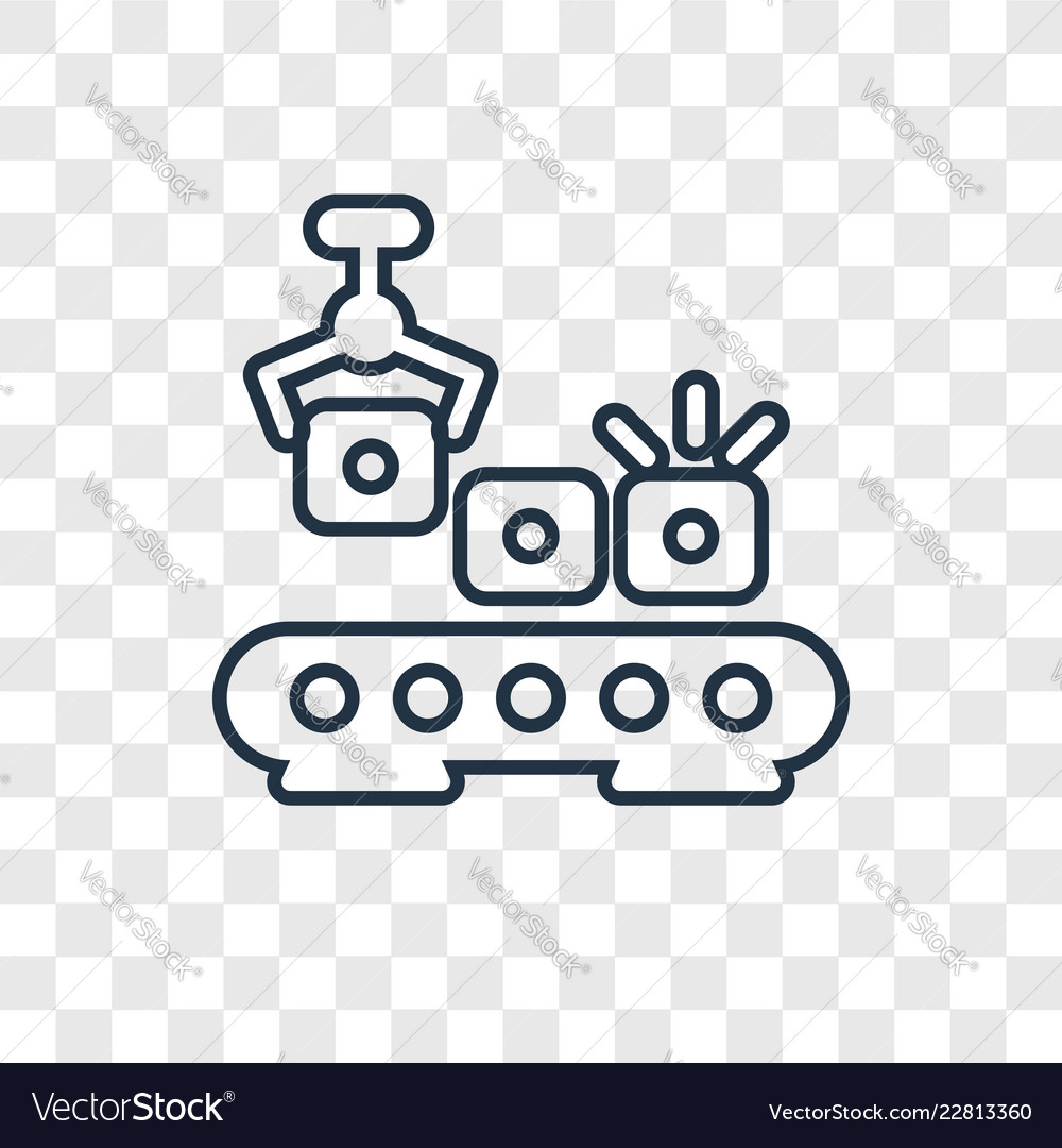 Conveyor concept linear icon isolated