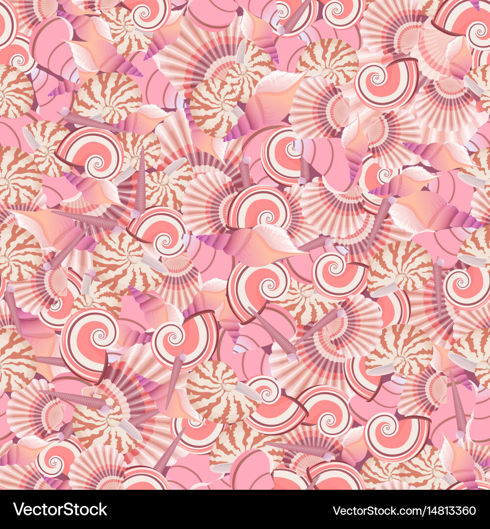 Seamless seashells pattern perfect Royalty Free Vector Image