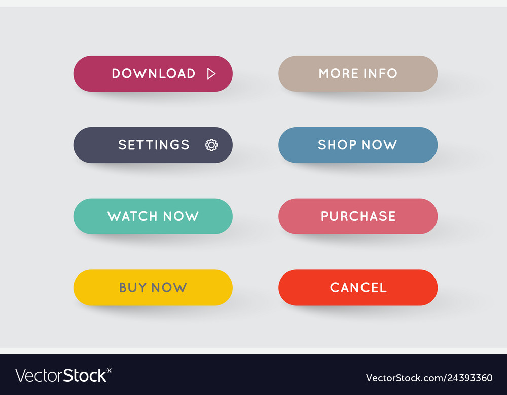 Set of modern flat app or game buttons trendy Vector Image