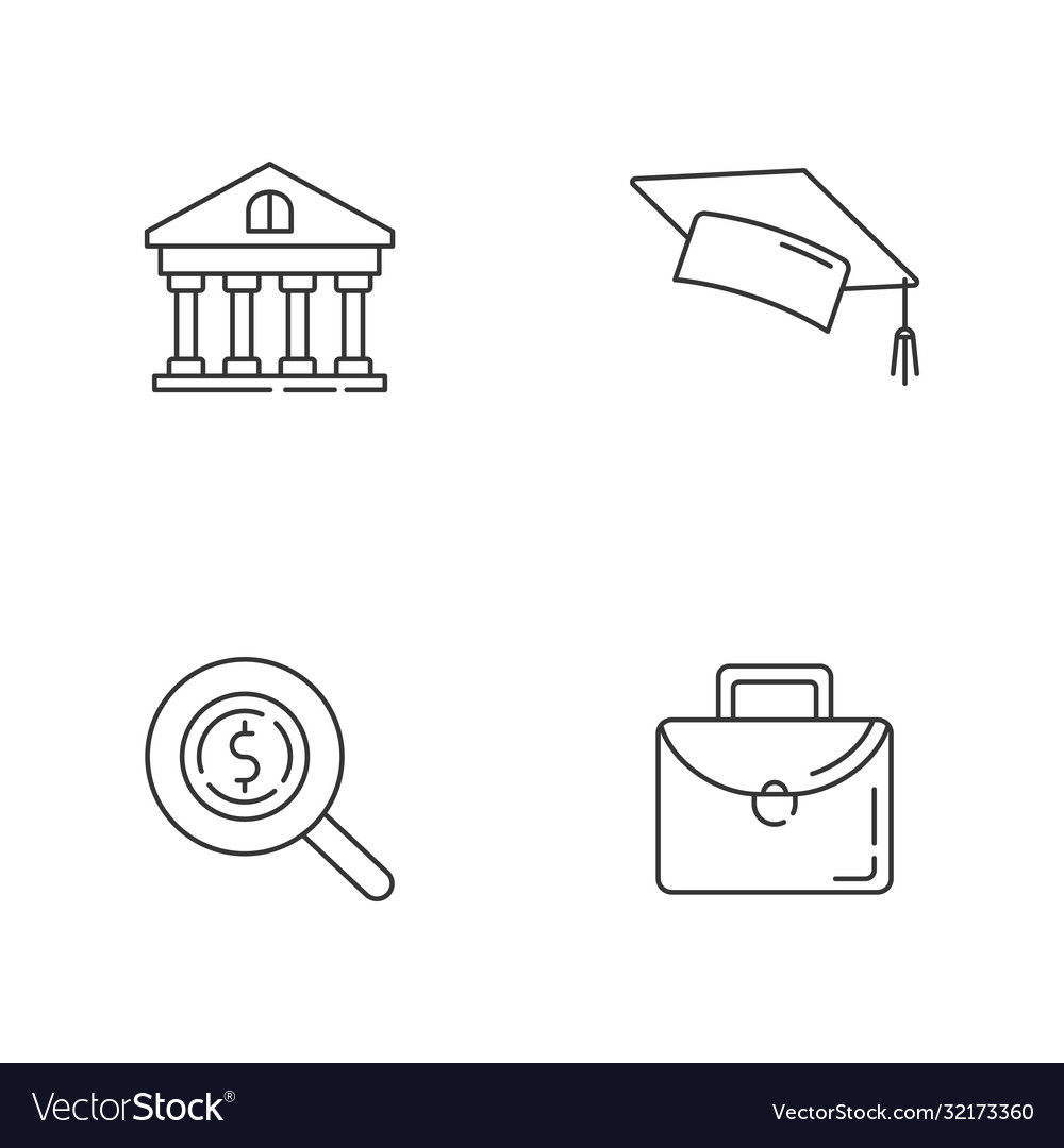 Student loan linear icons set