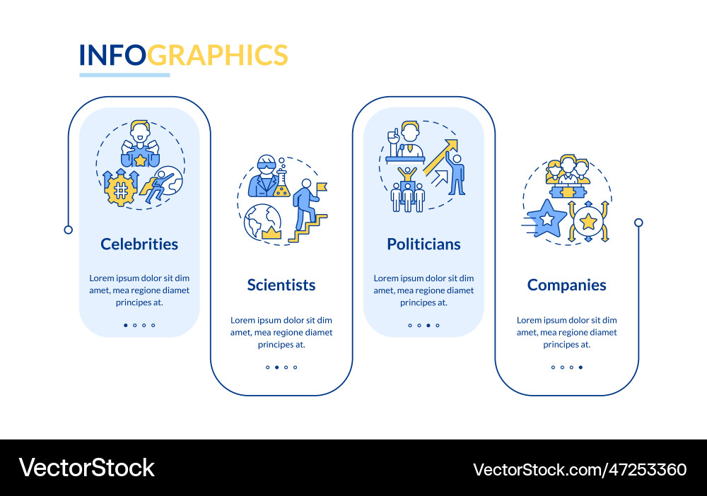Trendsetters rectangle infographic template Vector Image