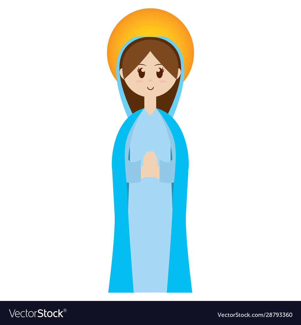 Virgin mary manger character Royalty Free Vector Image