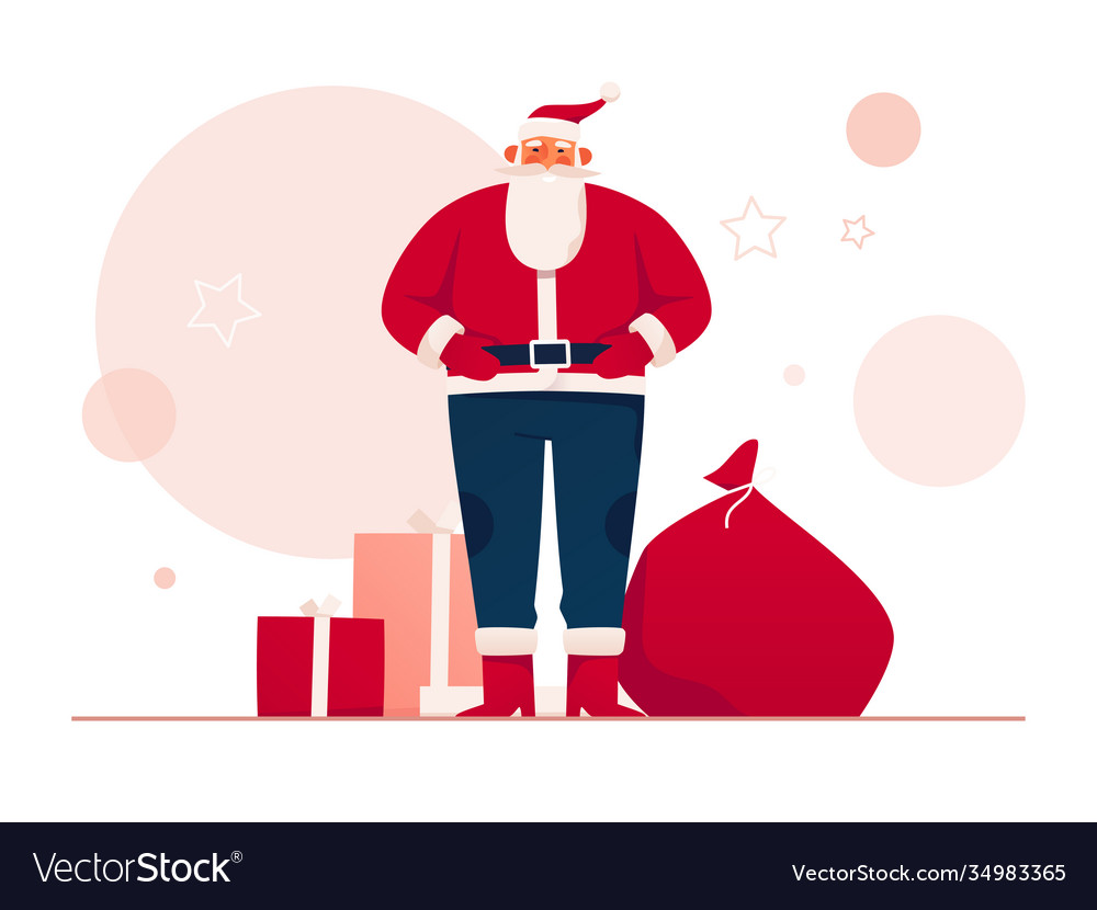 A good-natured santa claus Royalty Free Vector Image