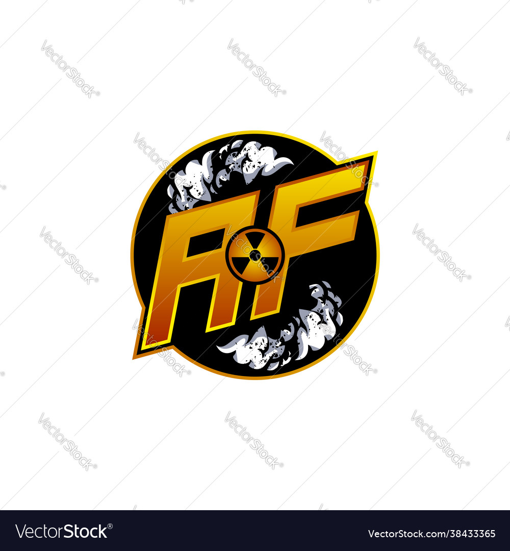 Af Logo Monogram Esport Gaming With Gas Shape Vector Image