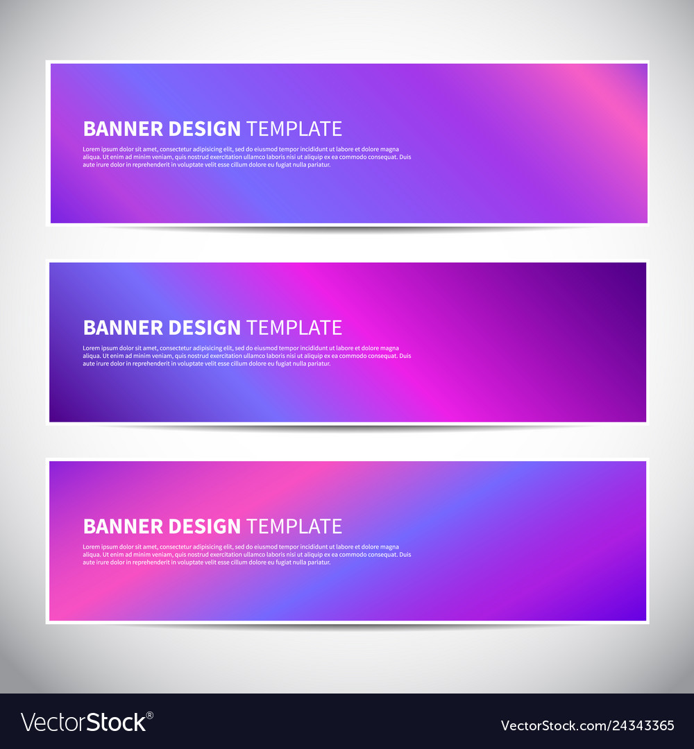 Banners or headers with holographic gradient Vector Image