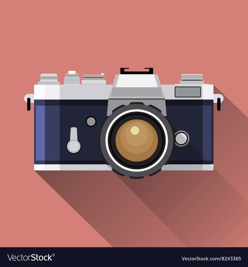 Retro camera flat icon